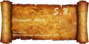 Stenger Márk névjegykártya